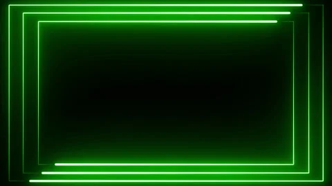 Green neon frame on black background. 4K 60Fps stock videos Stock Footage 219195152