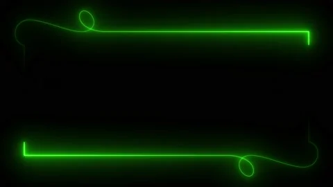 Green neon frame lighting on black background. 4K 60 Fps Stock Footage 220046426