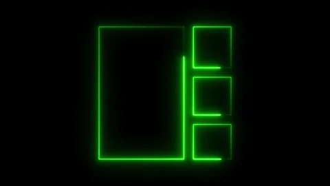 Green neon frames for display or layout with space for media Stock Footage 308713091