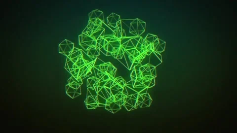 GREEN Neon Geometry Background Loop  Background Stock Footage 225402811