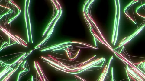 Green Neon Glitch Tunnel Loop Stock Footage 326749225