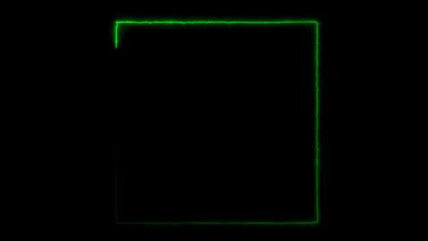 Green neon glowing animated rectangle frame Stock Illustration