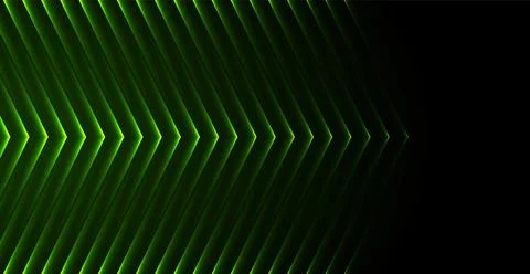 Green neon glowing arrows technology abstract background Stock Illustration