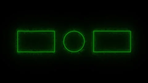 Green neon glowing end screen template with smoke effect on black backgroun.. Stock Footage 336803566