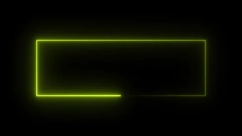 Green neon glowing rectangle border loop. Vidéo 331897181