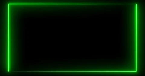 Green Neon Glowing Rectangular Frame Background, Futuristic Digital Border .. 스톡 일러스트