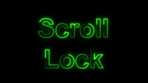 Green Neon Glowing Text Scroll Lock on animated Black Background keyboard c.. Stock Footage 337365077