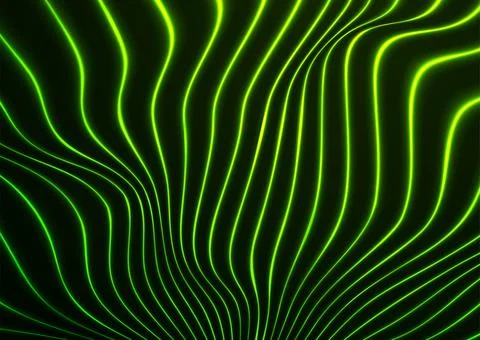 Green neon glowing waves abstract futuristic background イラスト素材