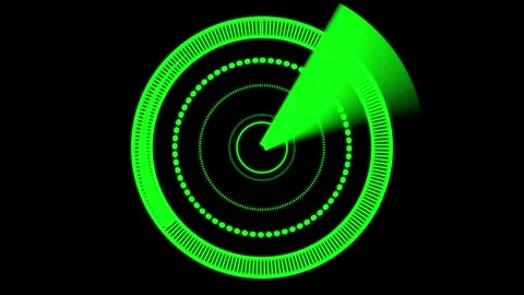 Green neon hud circular interface animation sci fi technology radar scan gl.. Stock Footage 321581610