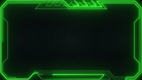 Green Neon HUD Frame UI Element Technology Background Stock Footage 280074495