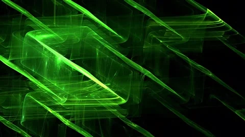 Green Neon Laser Grid Digital Tech Lines Abstract Fractal Motion Background Stock Footage 346224239