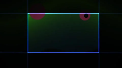Green neon light on black background with rectangle frame. Video stock 337477329