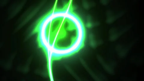 Green neon light circle with lines. Stock Footage 335962120