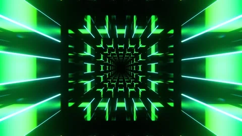 Green Neon Light Pulse on Rectangular Rods Background VJ Loop in 4K Stock Footage 344099324