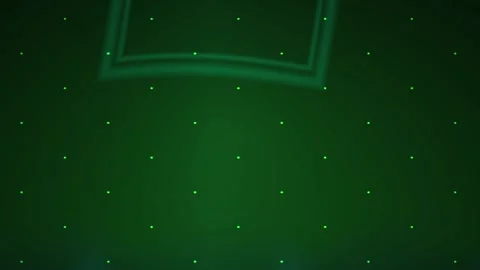 Green neon light rectangle on dark background with white dots. Stock Footage 336244932