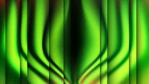 Green Neon Light Waves and Vertical Columns Abstract Background Illustrazione stock