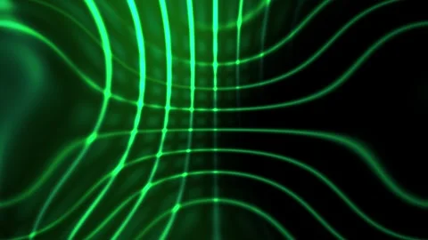 Green neon light waves technology background. Stock Footage 340034262