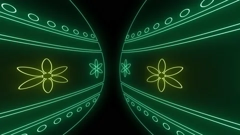 Green neon lights easter animation video eggs symbol decoration drawing line Stock Footage 231639403