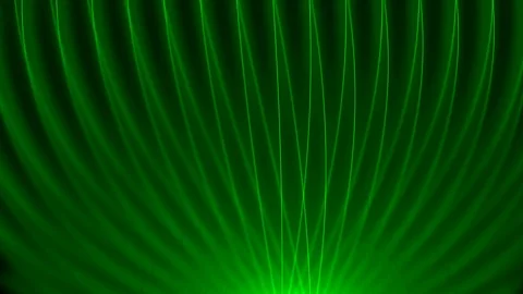Green neon lines form abstract moire patterns in this animation Stock Footage 94294110
