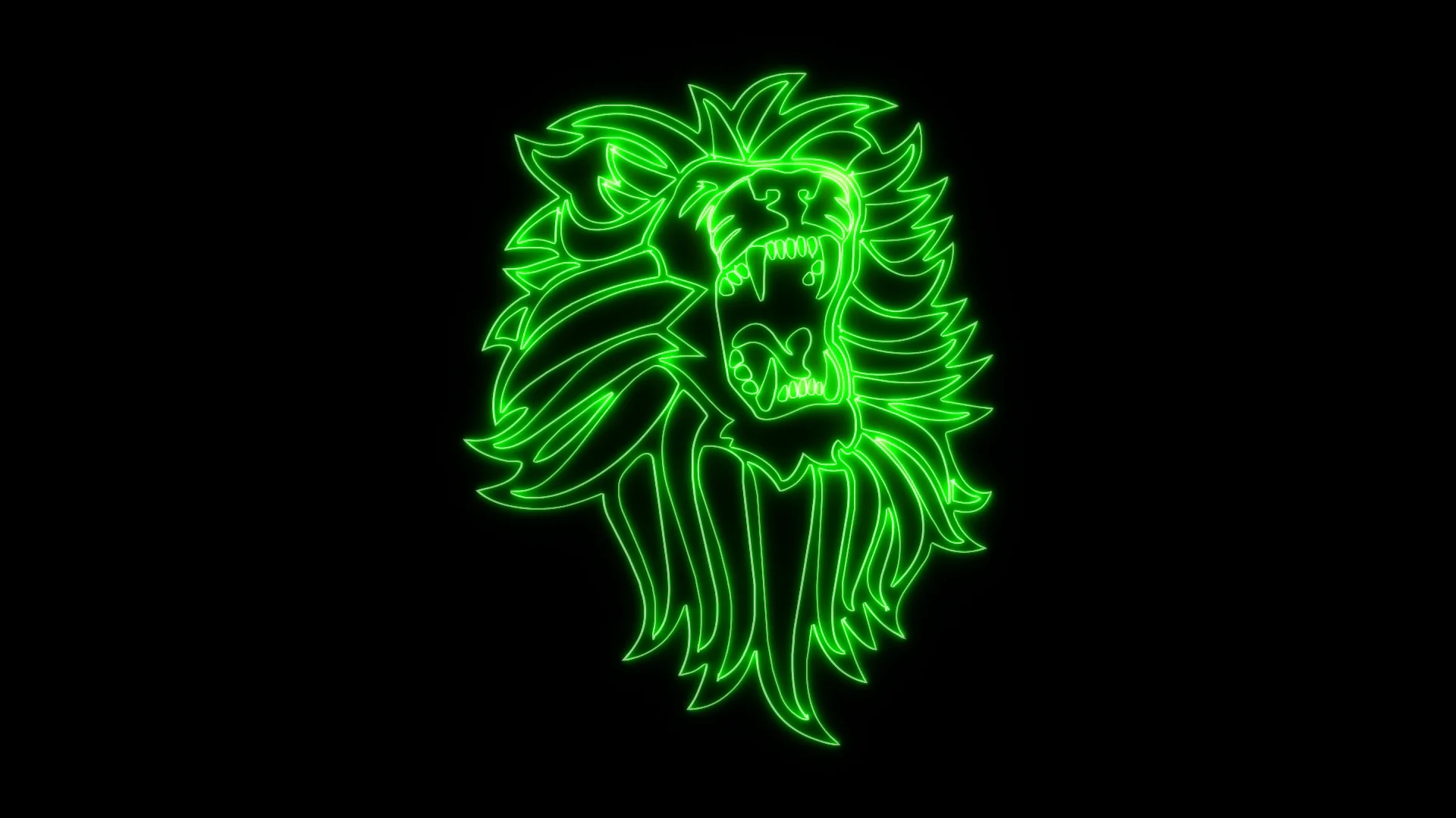 Green Neon Lion Roaring Animated logo Lo... | Stock Video | Pond5