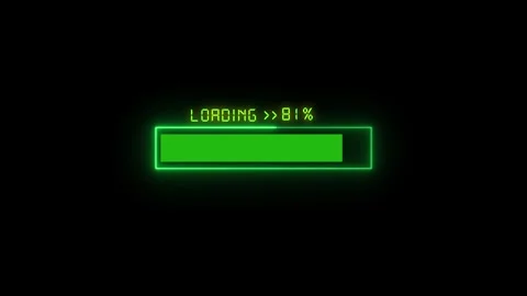 Green neon loading bar progress on animated black background, Digital inter.. Stock Footage 334122950