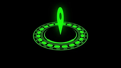 Green neon location pointer hud interface animation glowing digital technol.. Video stock 317140704