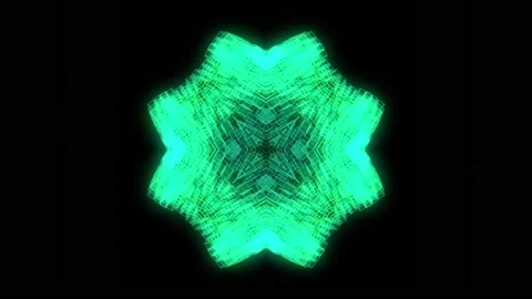 Green neon mandala animation for VJ and music background in 4k UHD Video stock 156329068