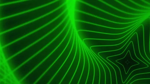 Green Neon Network Lines Forming a Star Tunnel Effect Stock Footage 327474376
