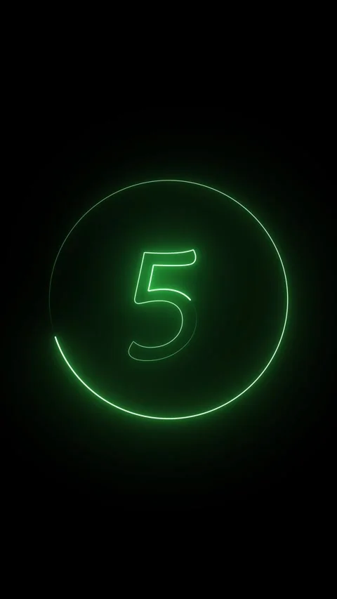 Green neon numbers zero to nine countdown animation with glowing outline an.. Stock Footage 332880188