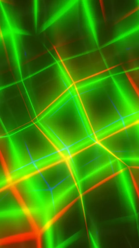 Green Neon Polygon Wireframe Abstract Geometric 3D Background Video stock 342492190