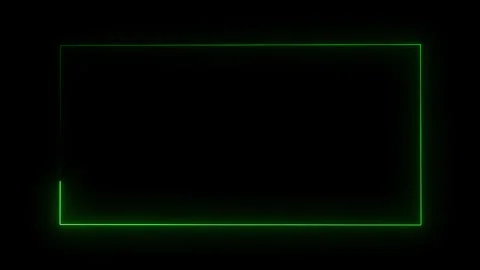 Green Neon Rectangle Border on Black Background frame 库存影片 317452806
