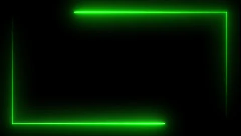 Green Neon Rectangle Border on Black Background frame 库存影片 318633905