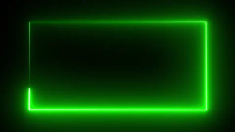 Green Neon Rectangle Frame abstract border Stock Footage 317452815