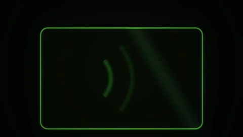 Green neon rectangle with signal. Stock Footage 340034178