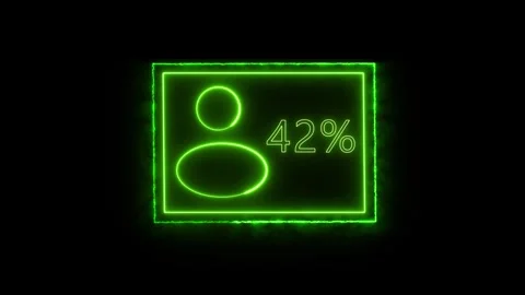 Green neon rectangle user icon animation. Green neon rectangle profile inte.. Stock Footage 334122990
