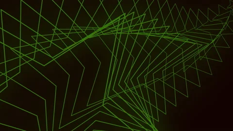 Green neon repeat lines on black gradient Stock Footage 221458197