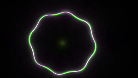 Green neon shapes on black background. Stock Footage 335368903
