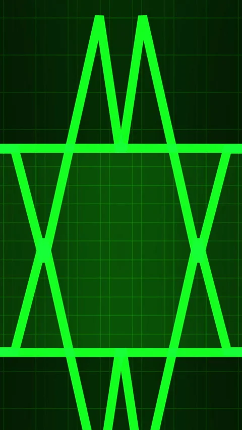 Green Neon Sine Wave Grid Animation Dark Background 動画素材 339577420