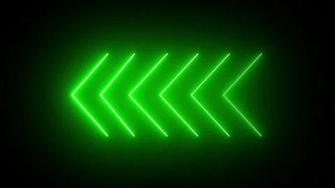 Green neon single-line directional left arrow animation. signal icon. Movin.. Stock Footage 296473833
