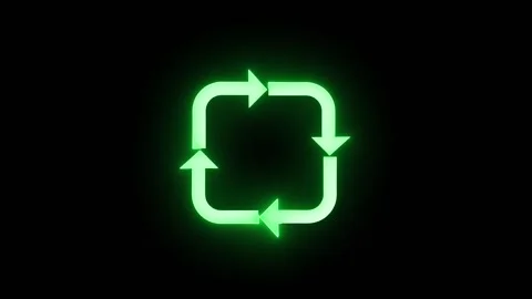 Green neon square arrows refresh symbol animation. Green neon square arrows.. 動画素材 337815572