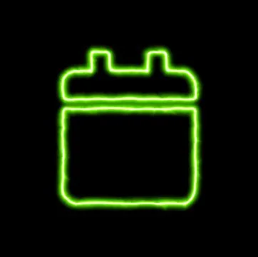 Green neon symbol calendar solid Illustrazione stock