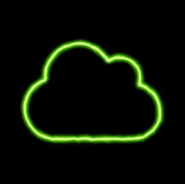 Green neon symbol cloud Stock Illustration