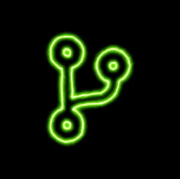 Green neon symbol code branch Stock-Illustration