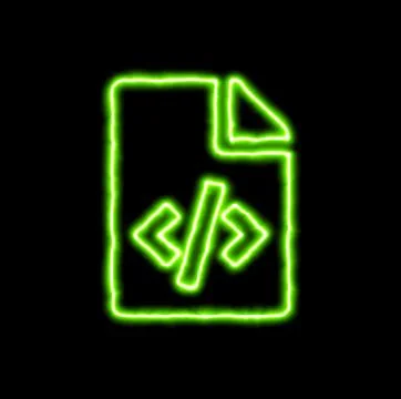 Green neon symbol file code Stock-Illustration
