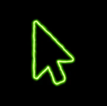 Green neon symbol mouse pointer 스톡 일러스트