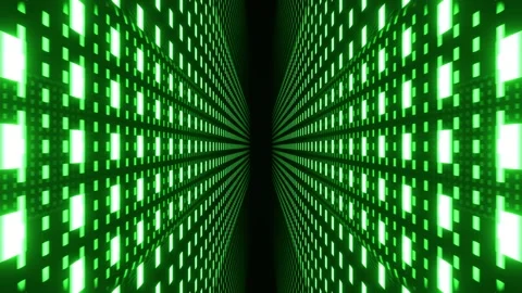 Green Neon Tech Grid Perspective Background VJ Loop in 4K Stock Footage 334717835