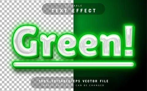 Green neon text effect Stock Illustration