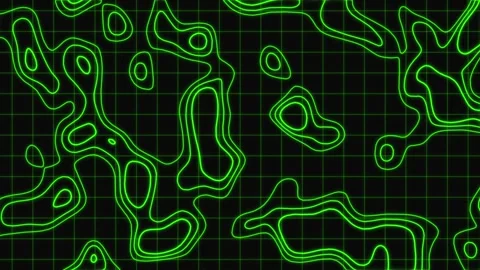 Green neon topographic map lines. 스톡 동영상 332150015