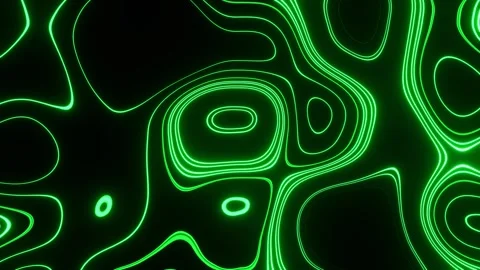 Green Neon Topographic Pattern Background VJ Loop in 4K Stock Footage 344100193