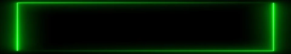 Green Neon Ultrawide Rectangular Frame Background, Cinematic Glowing Border.. Stock Illustration